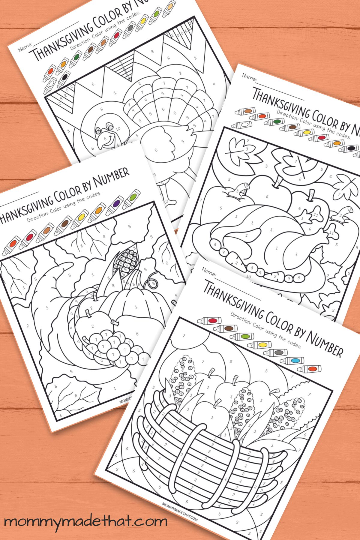 Thanksgiving Color by Number (Free Printable Fun!)