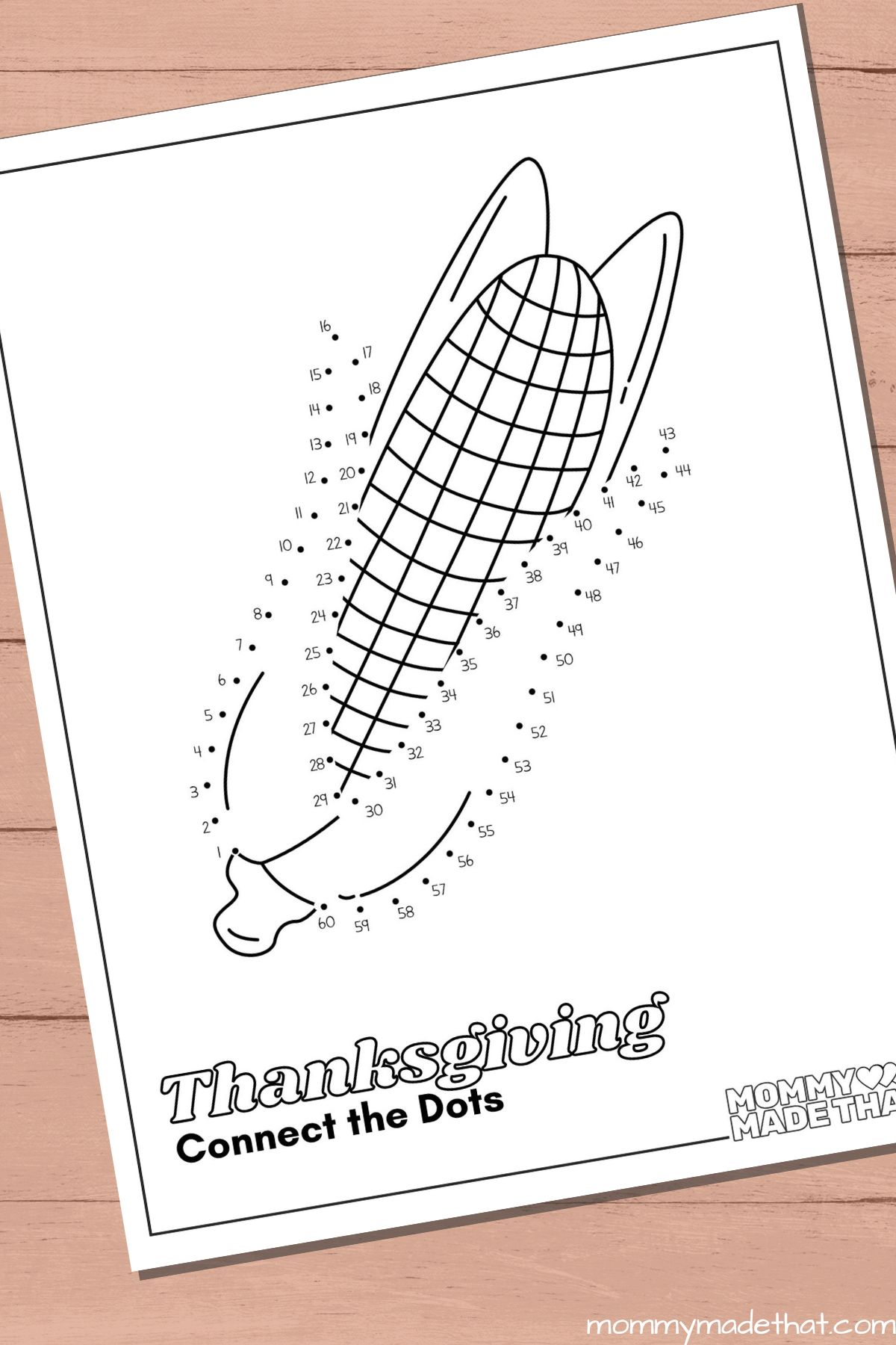 Thanksgiving corn dot to dot