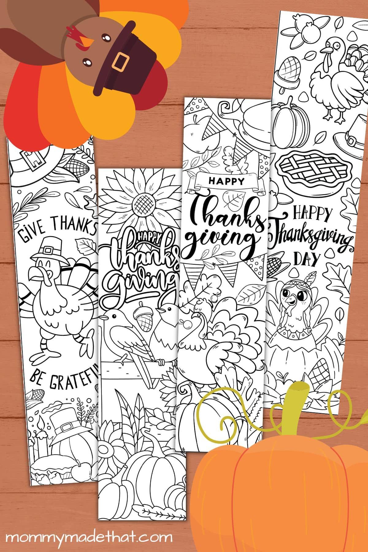 Printable thanksgiving bookmarks