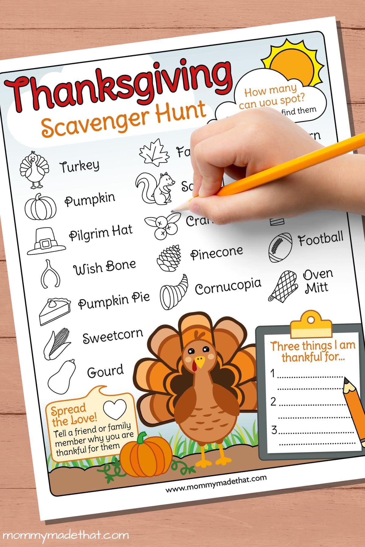 Thanksgiving scavenger hunt free printable