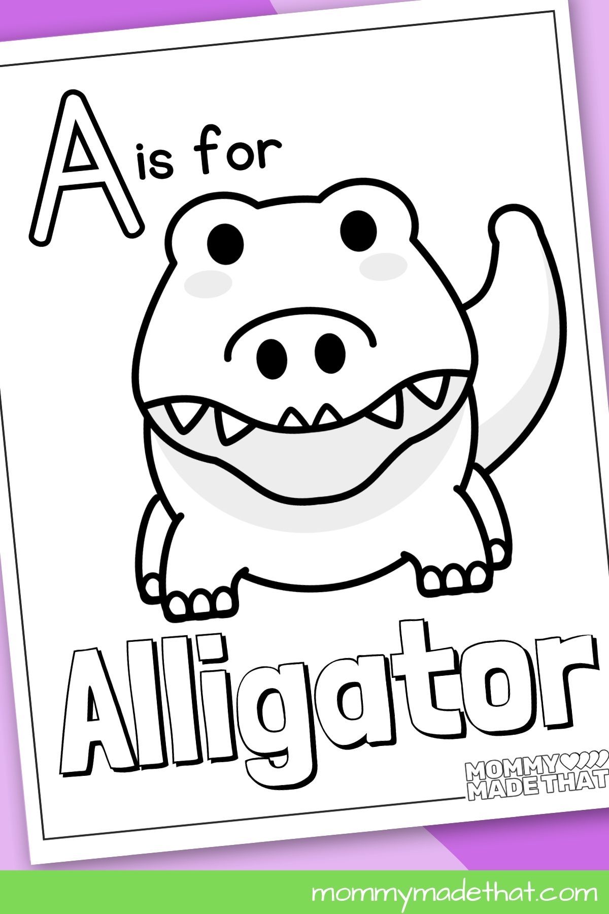 a is for alligator coloing pages