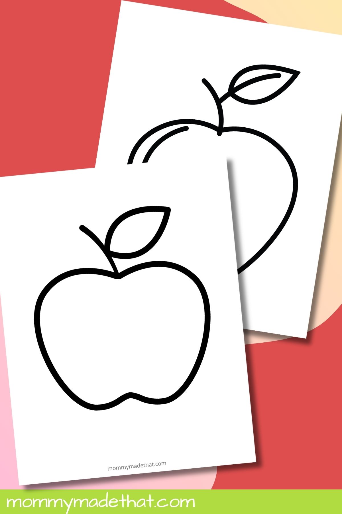 Large apple templates with thick outlines for tracing and fall crafts