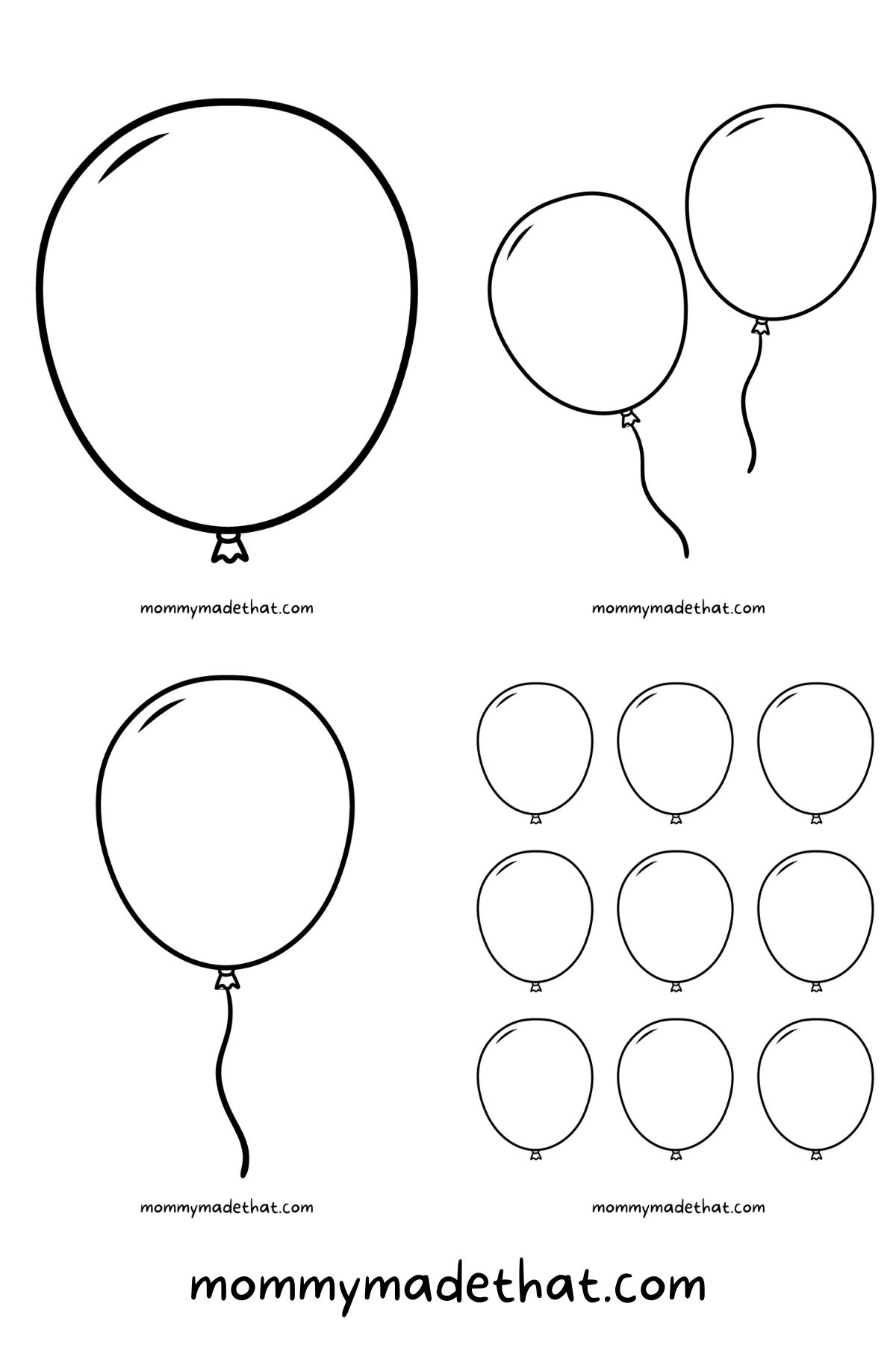 Free printable balloon templates