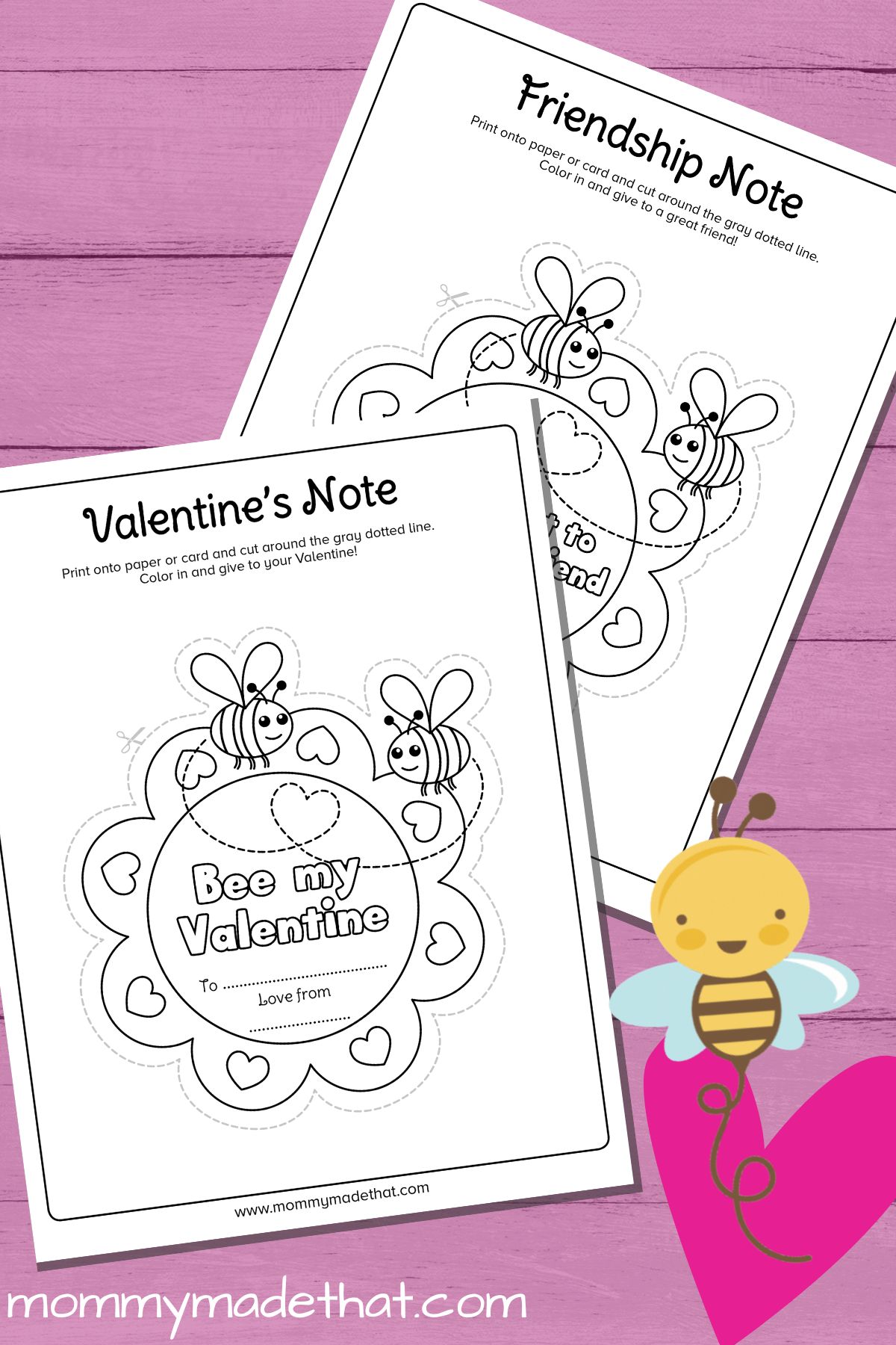 Bee My Valentine Cards (Free Printables!)