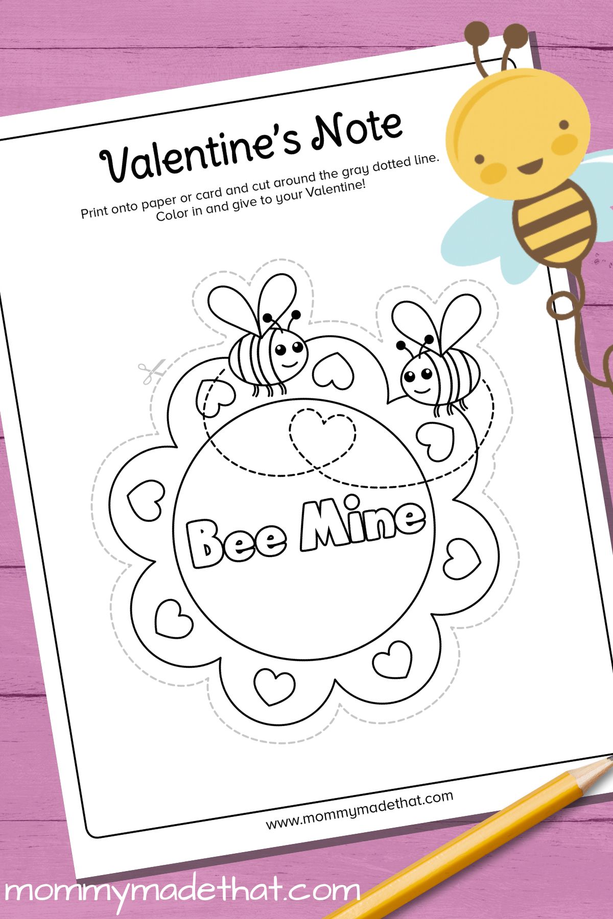bee my valentine card