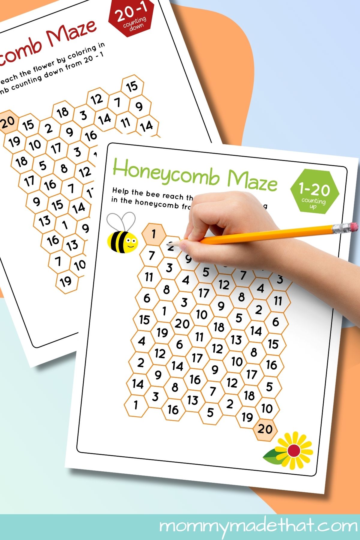 Bee numbers worksheets.