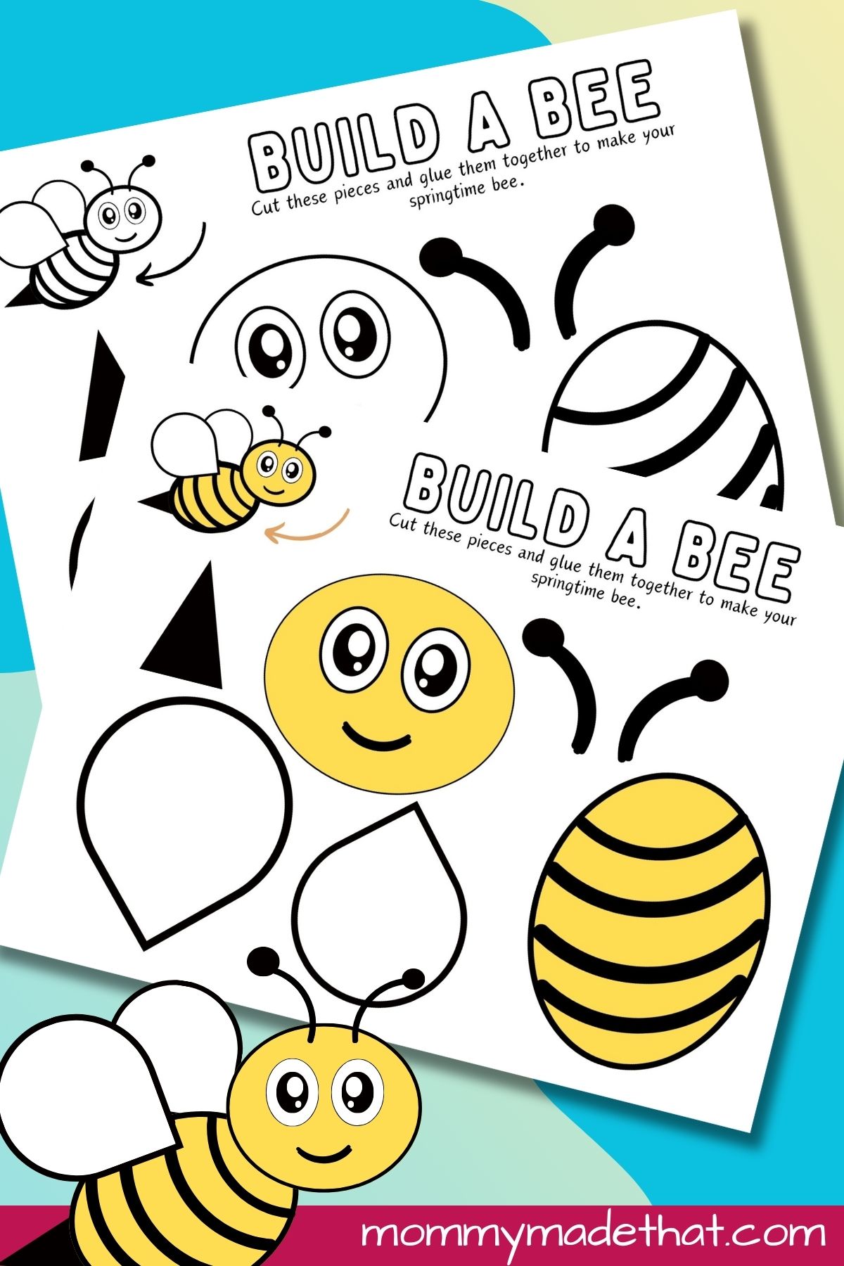 Bee printable craft.