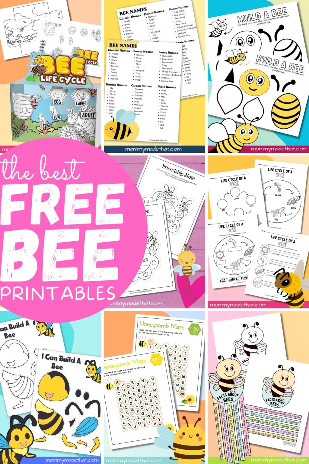Bee Printables Worksheets