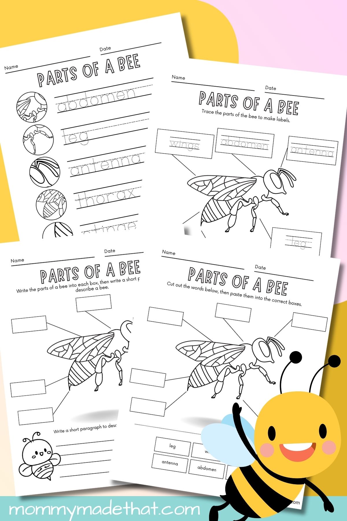 Bee printable worksheets.