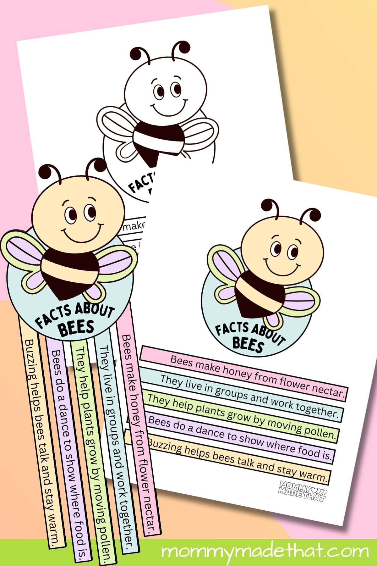 Bee printable craft.