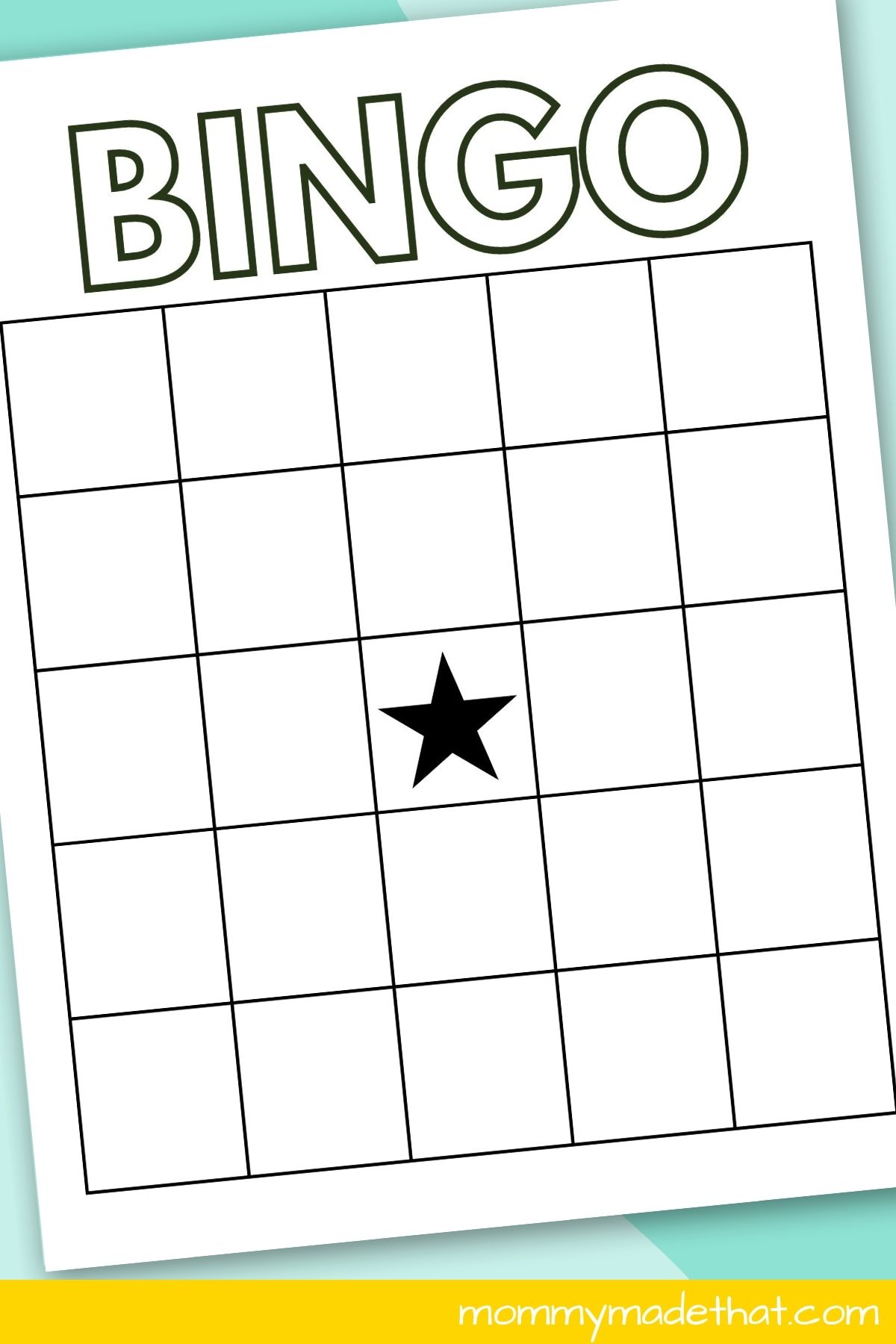 Bingo card template