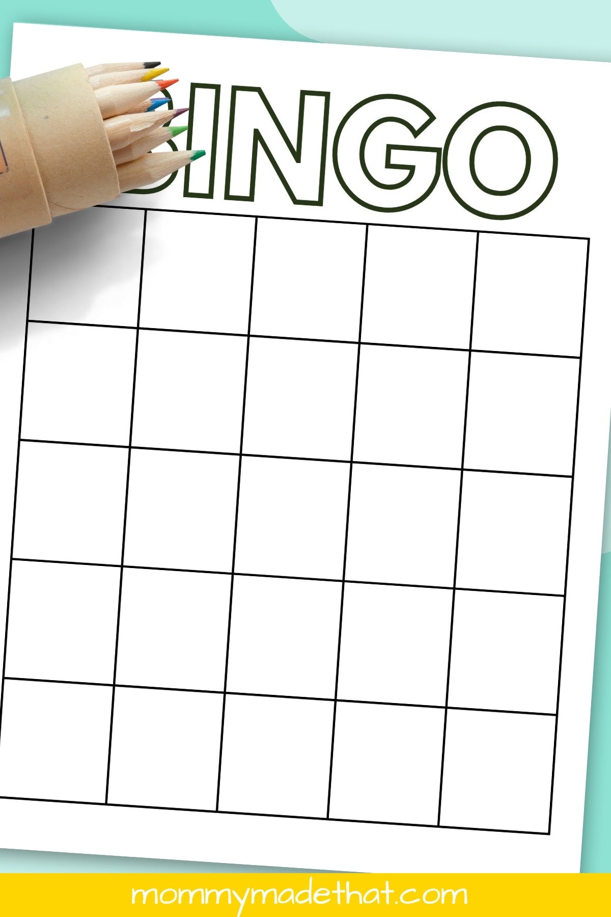 Bingo card template