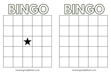 Bingo Card Templates (Free Printables!)