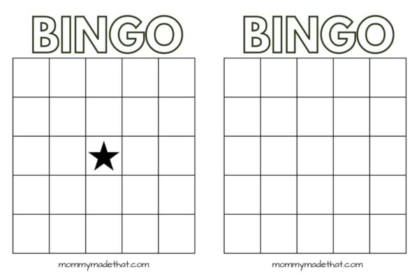 Bingo Card Templates (Free Printables!)