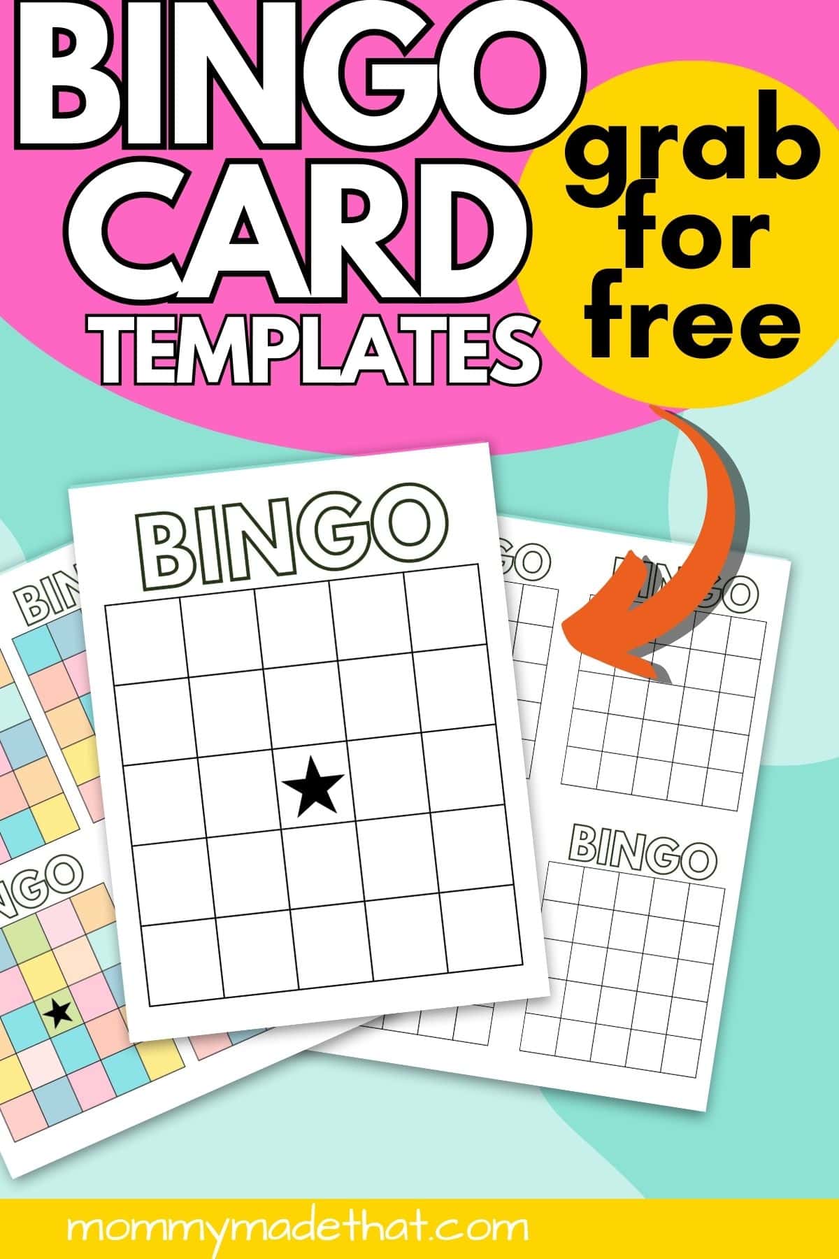 free printable bingo card template