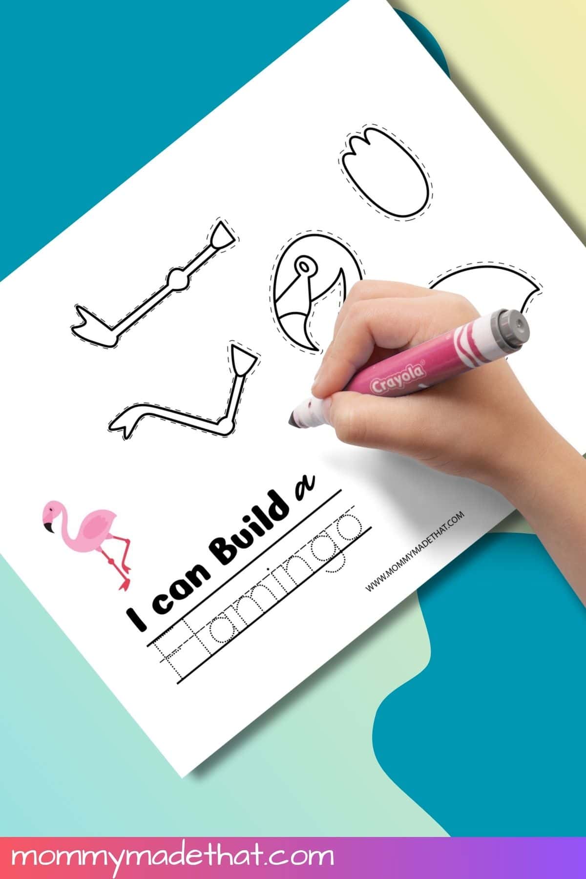 Free Build a flamingo printable.