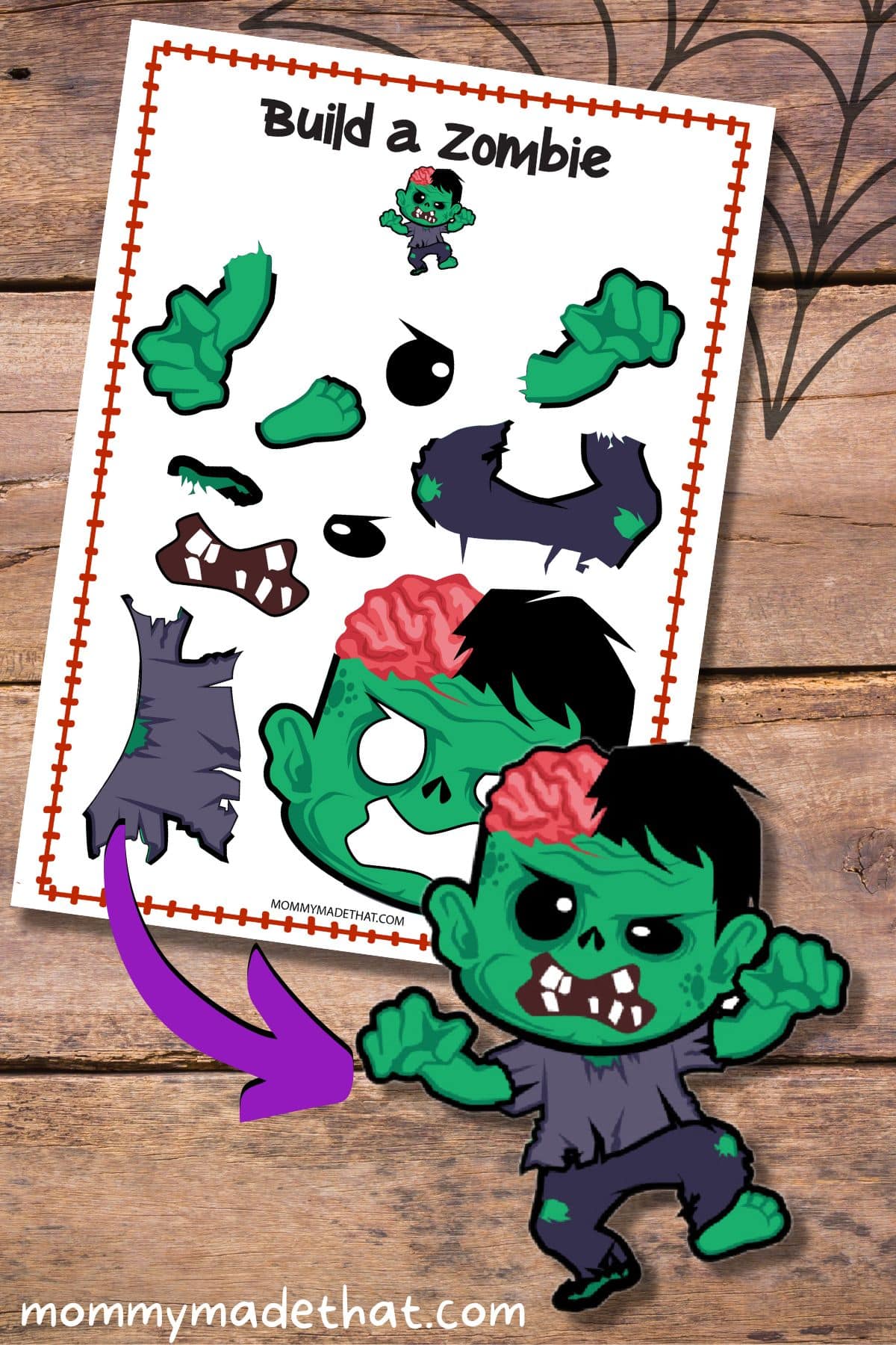 Printable Zombie Craft: Build a Zombie Template