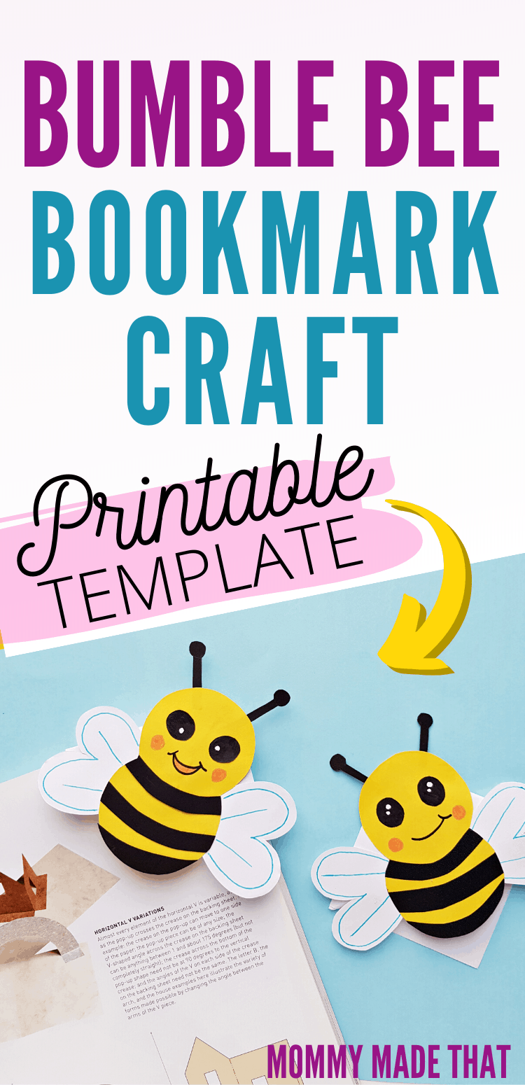 Bumble Bee Bookmark with Printable Template
