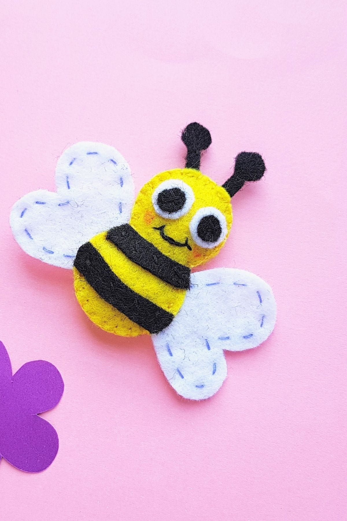 felt bee sewing craft for kids