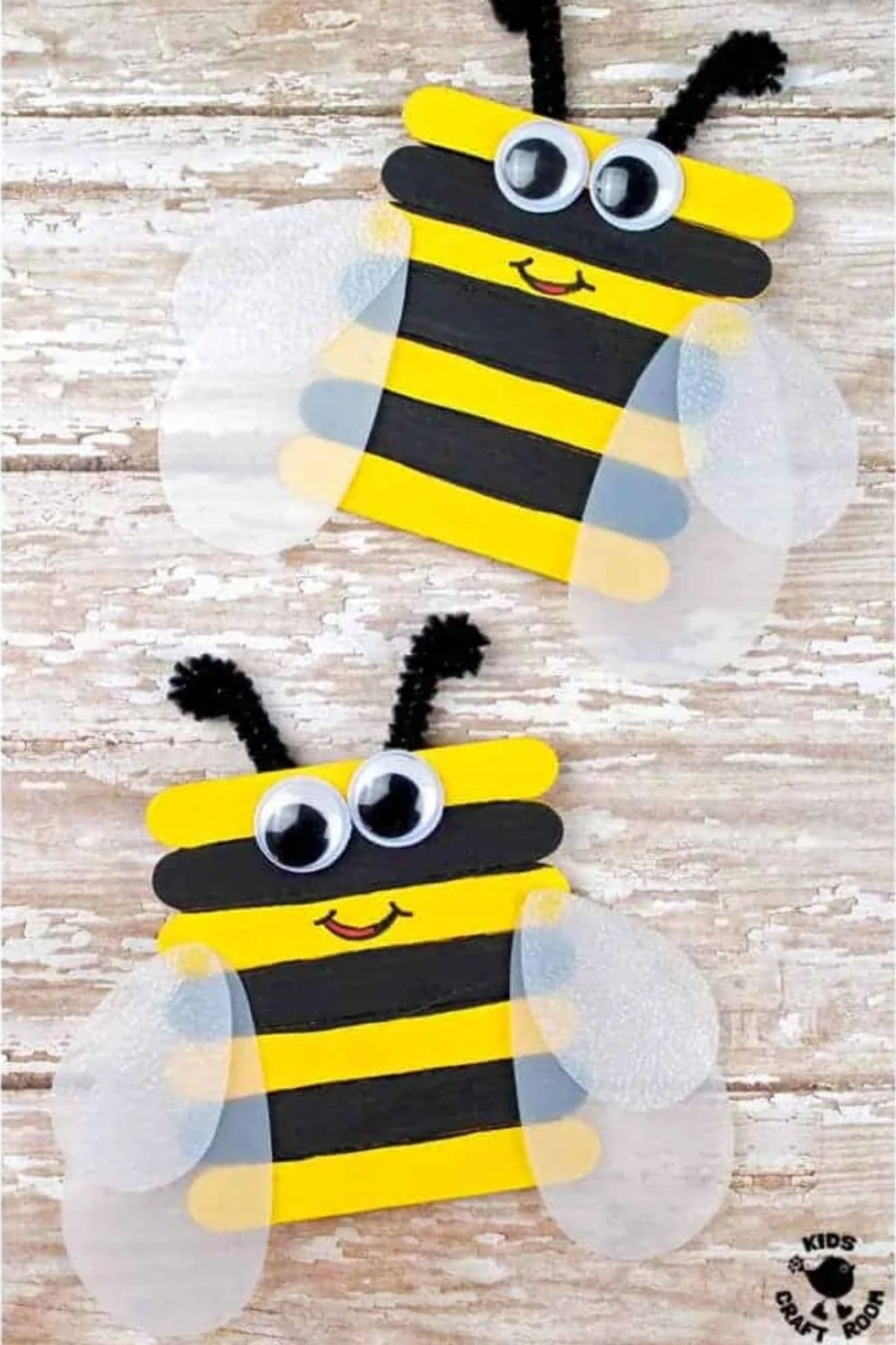 popsicle stick bee craft for preschoolers