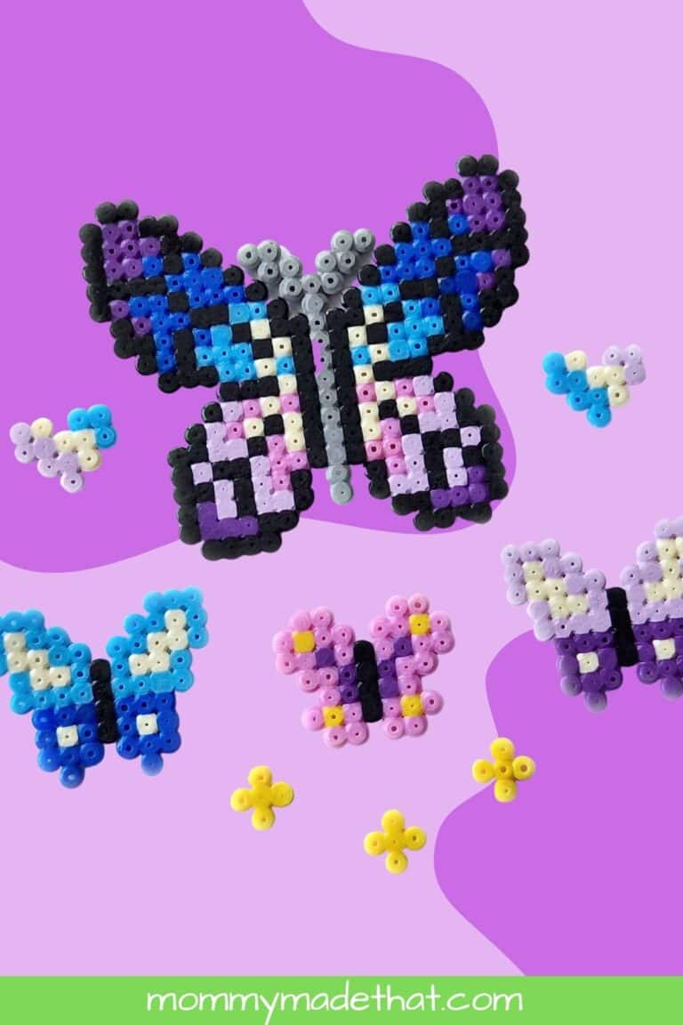 Butterfly Perler Bead Patterns (With Free Printable Template)