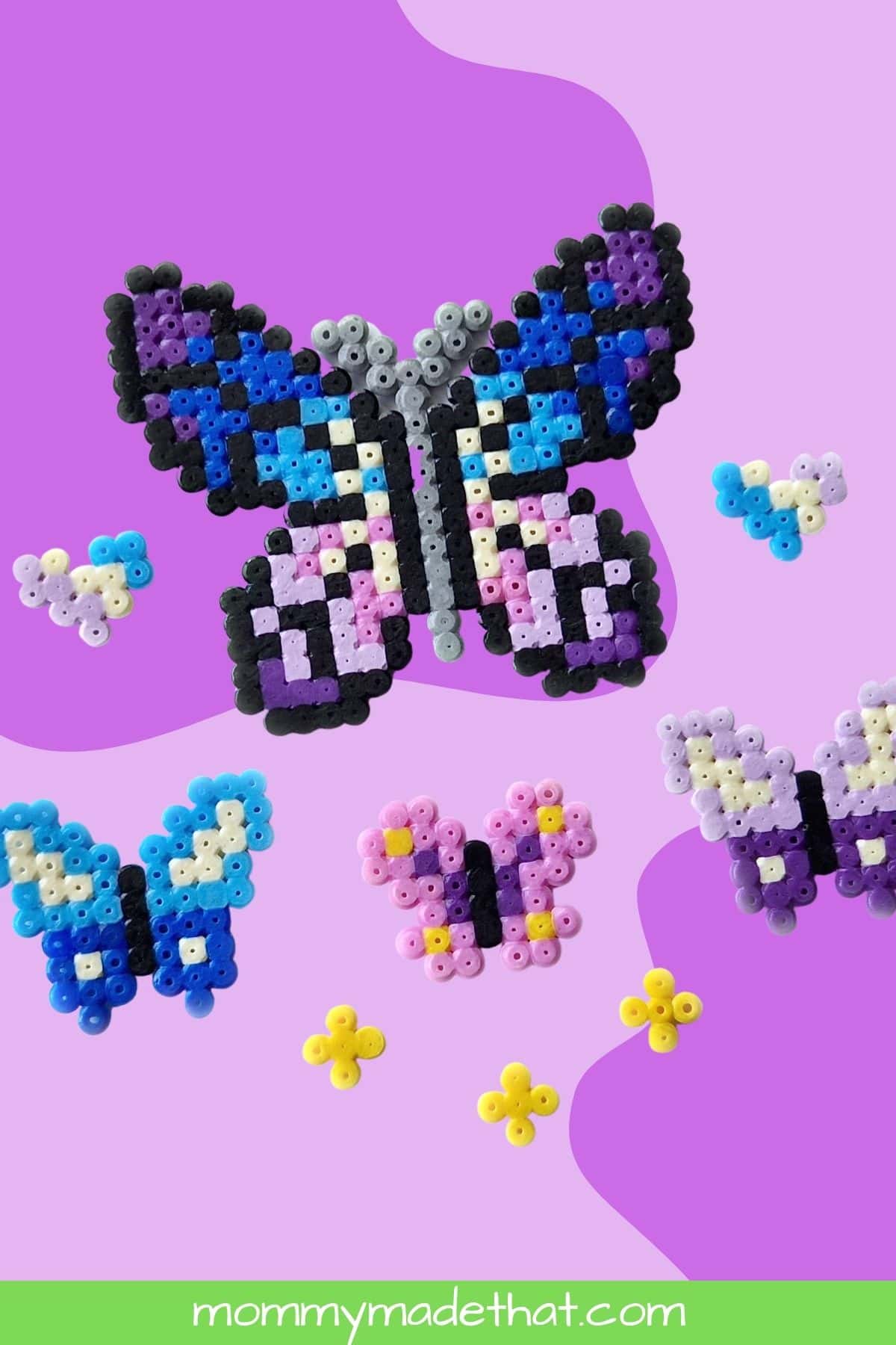 Butterfly Perler Bead Patterns (With Free Printable Template)