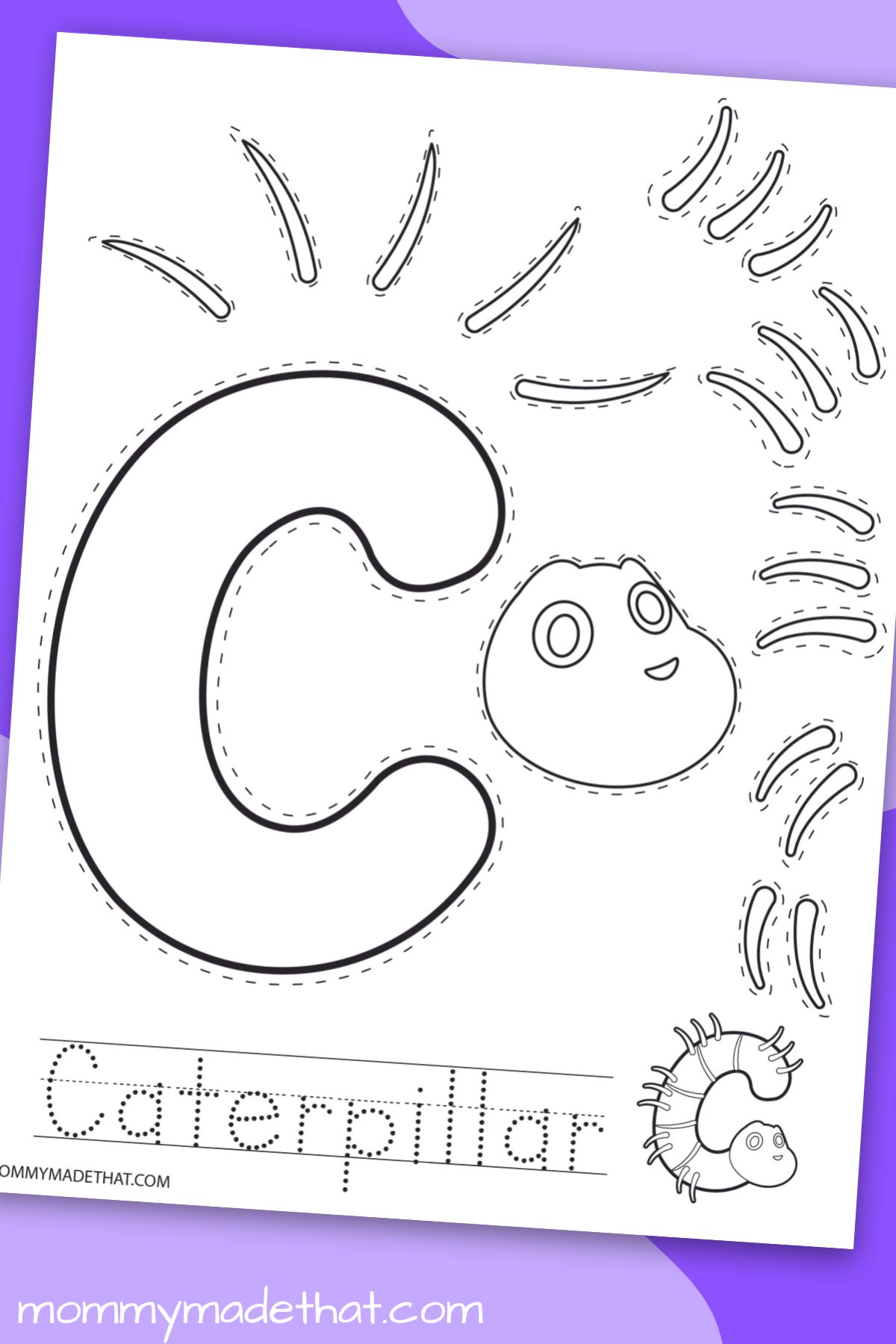 C is for Caterpillar: Free Printable Letter C Craft