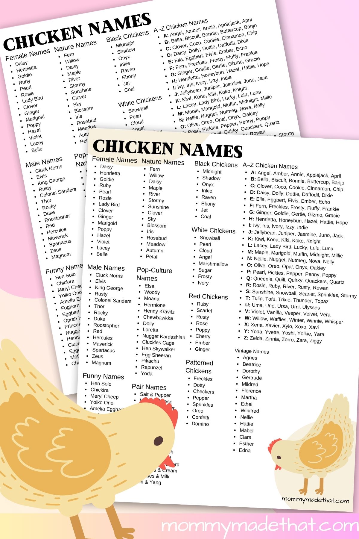 Best chicken names and ideas.