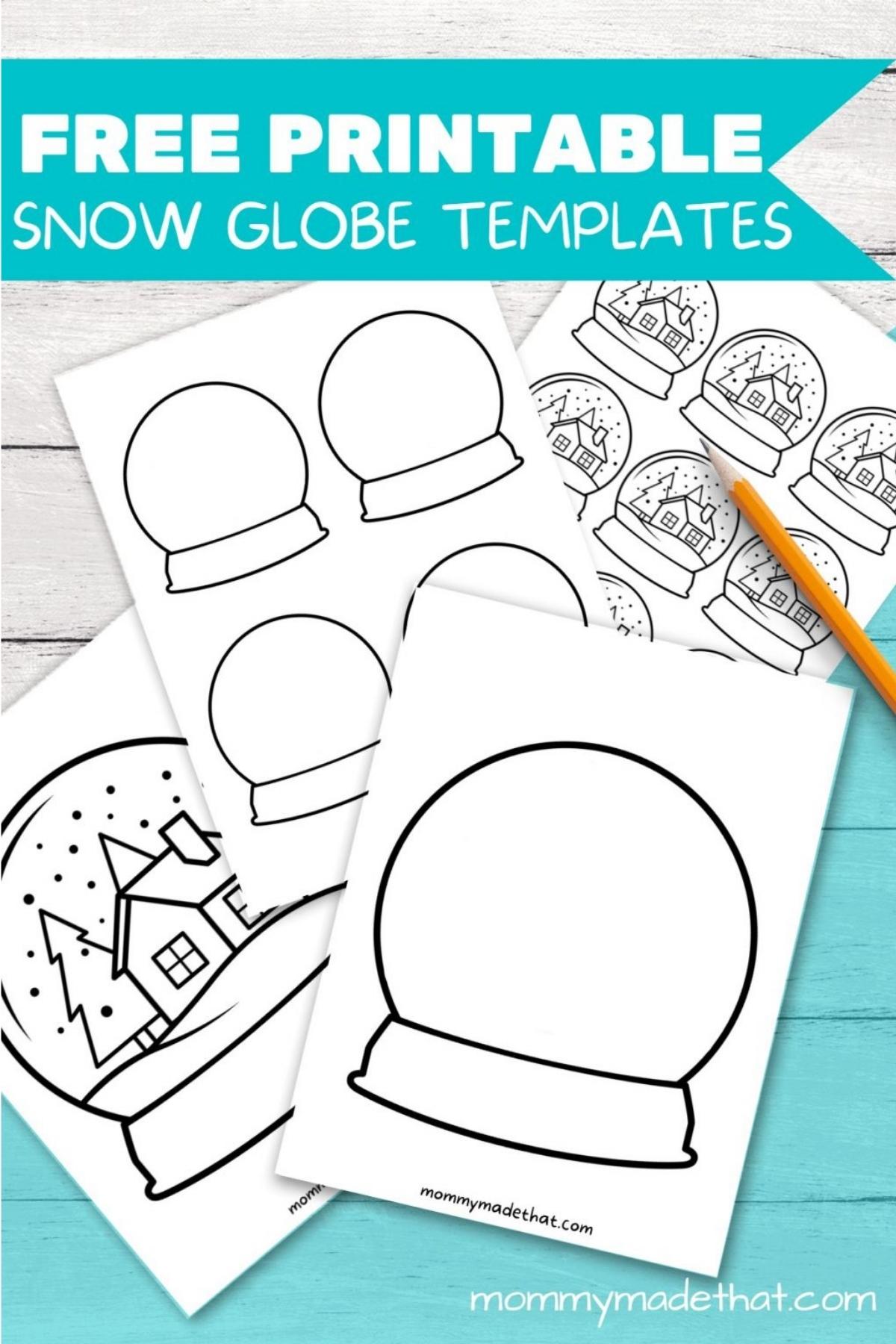 Christmas templates printable snow globes