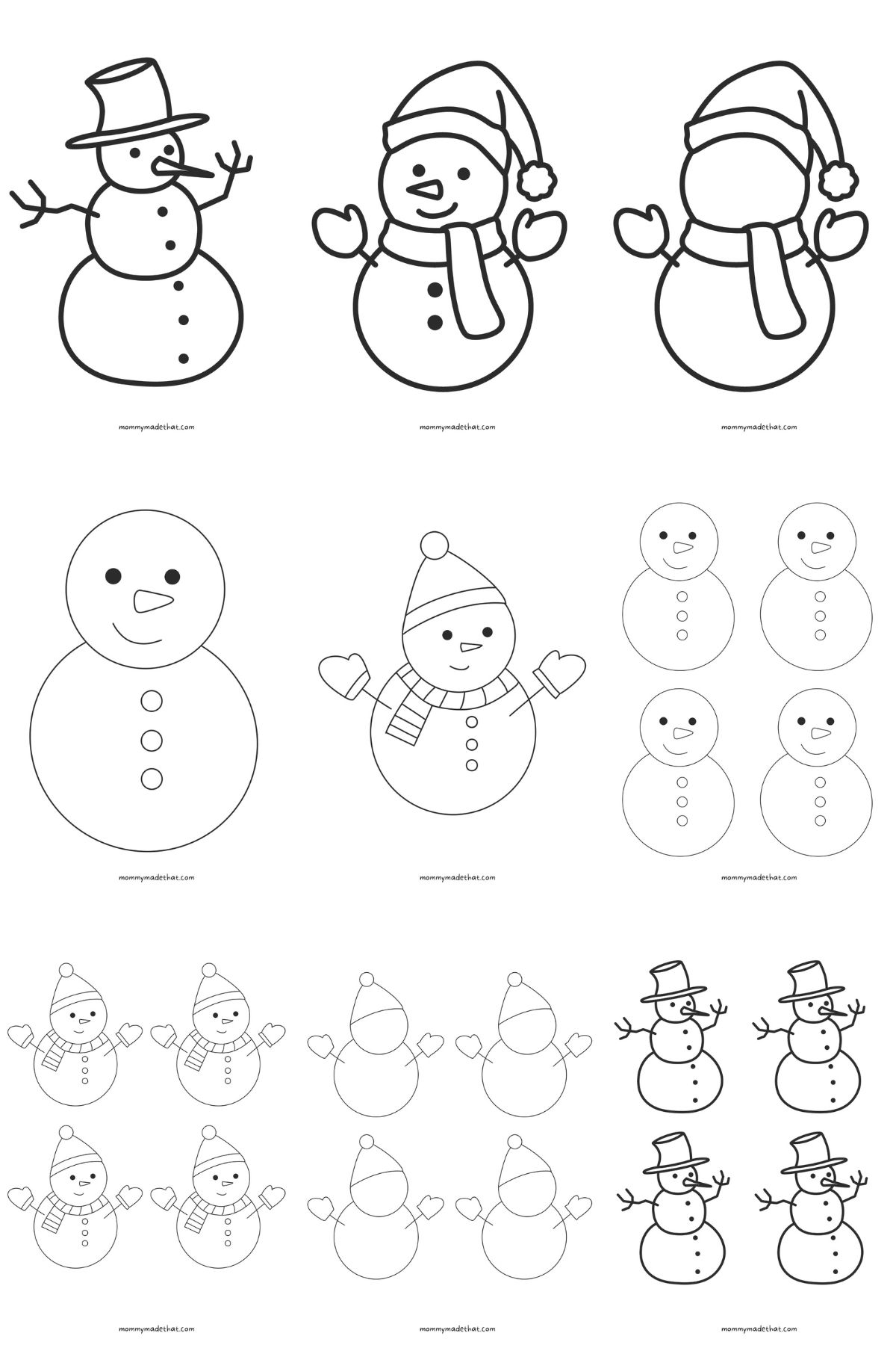 Christmas templates printable snowmen