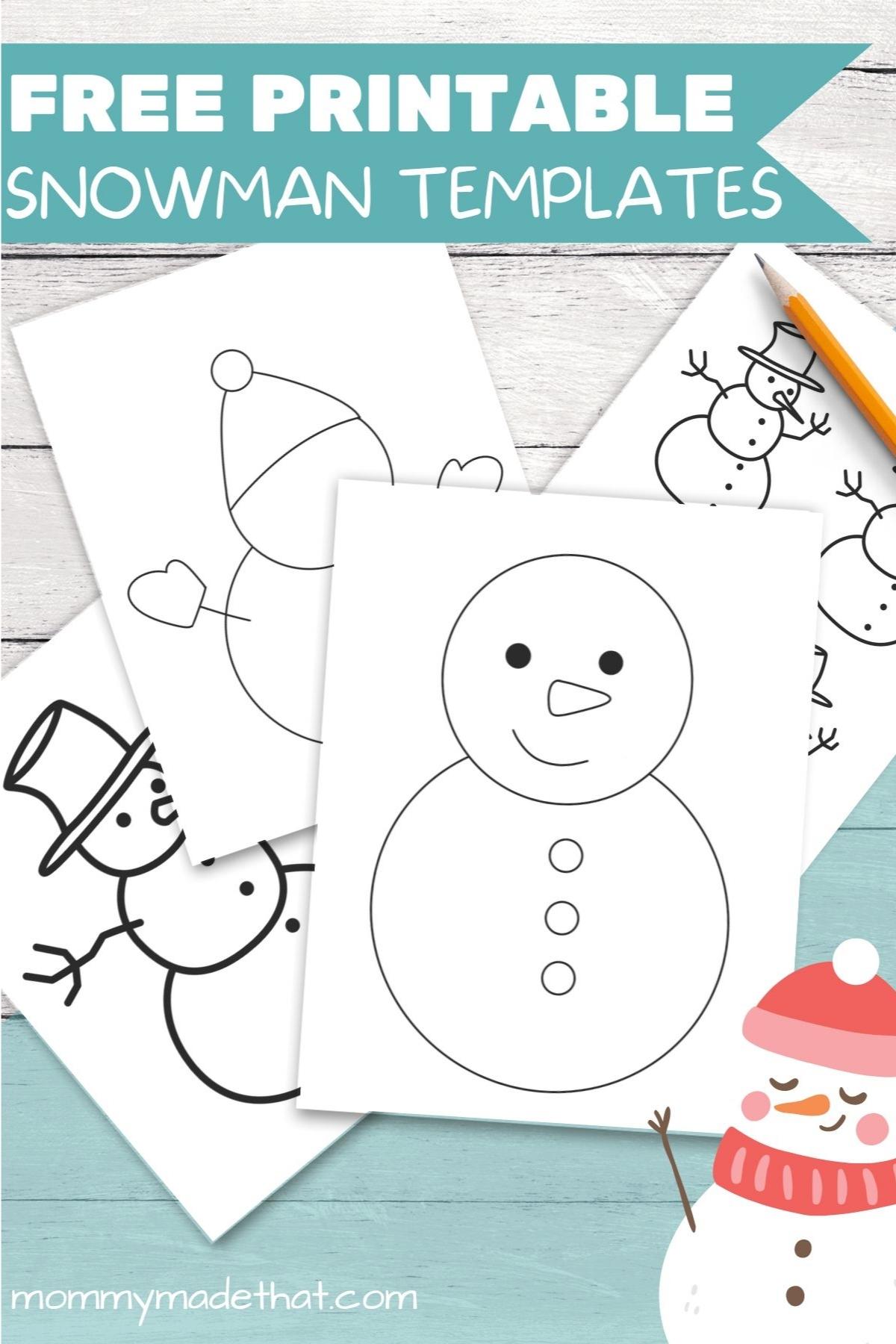 Free printable Christmas templates snowmen