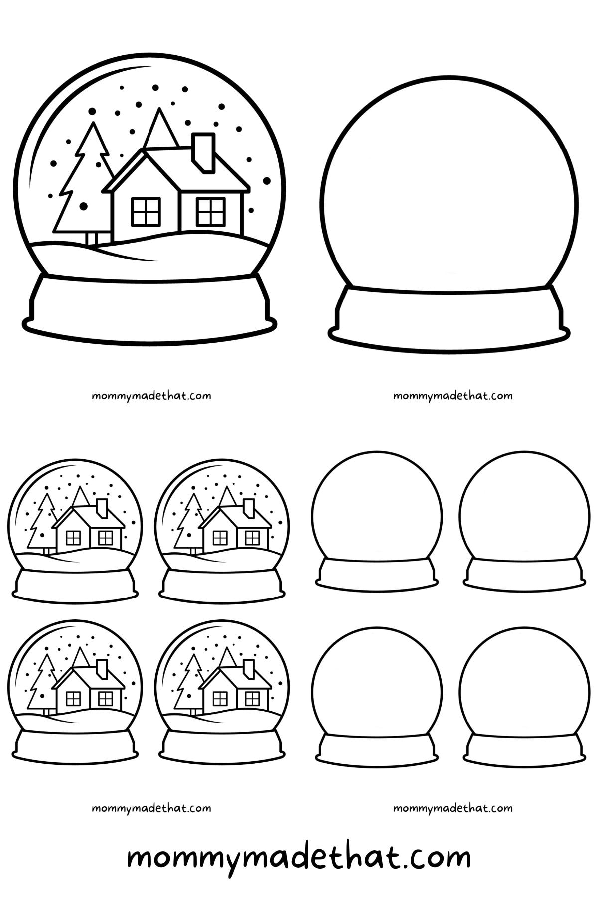 Christmas snow globe templates