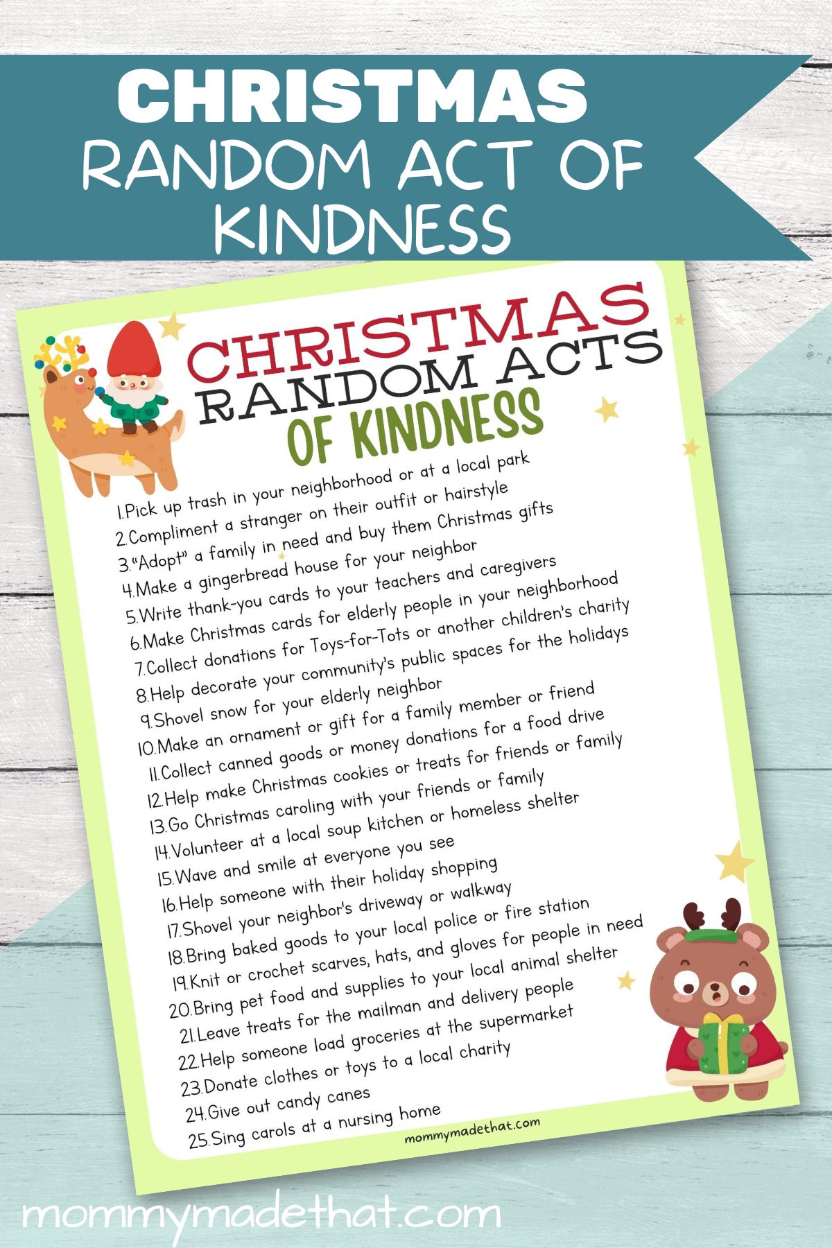 25 Random Acts of Kindness for Christmas (+Free Printable)