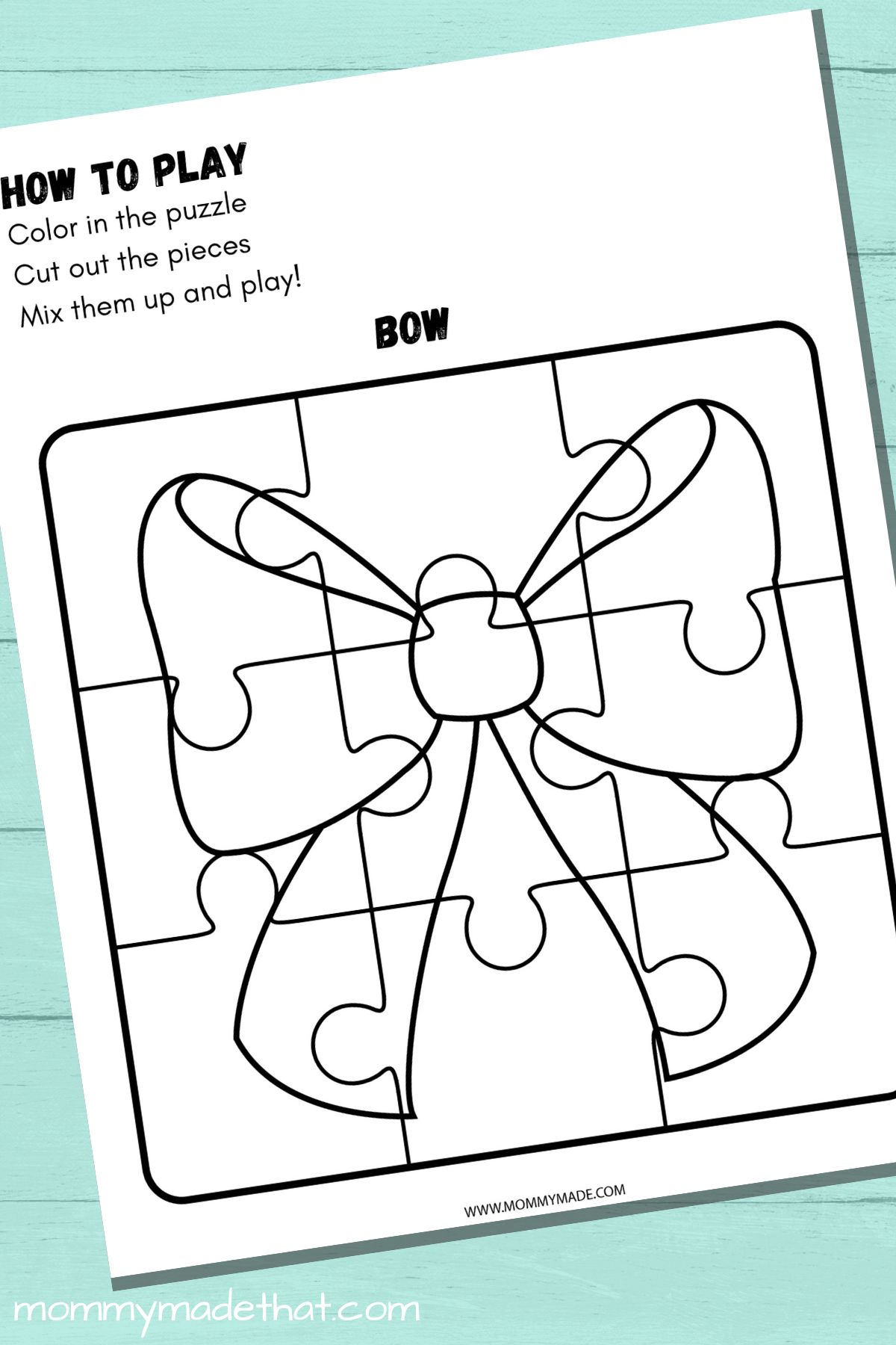 bow coloring puzzle