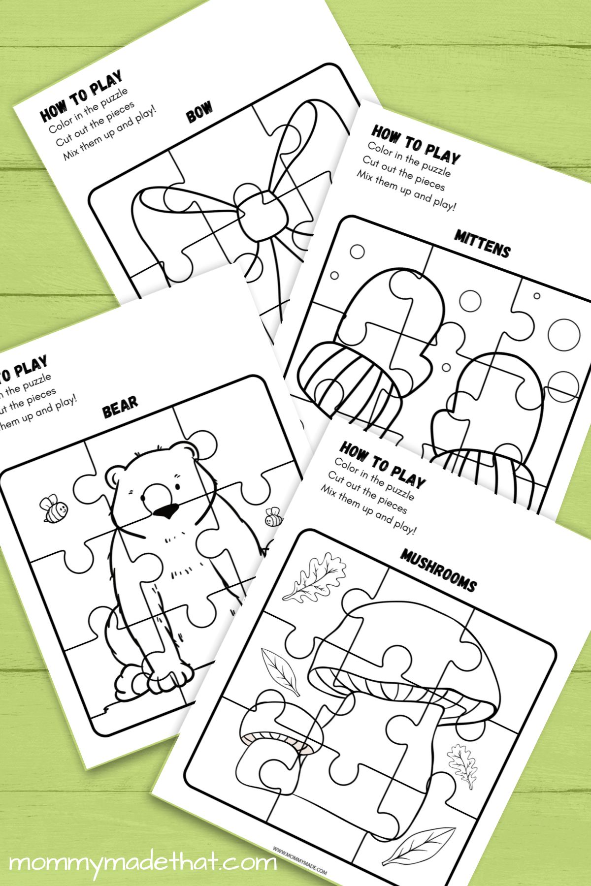 Coloring Puzzles (Free Printable Puzzle Coloring Pages)