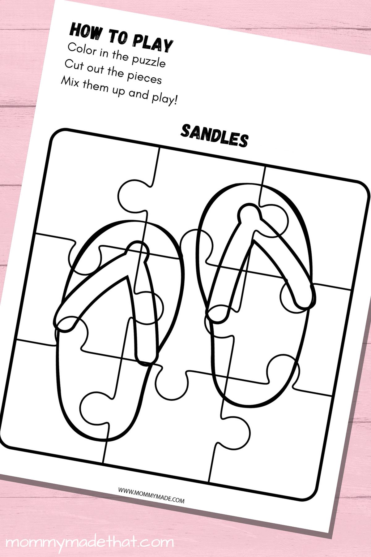 coloring puzzle for kids