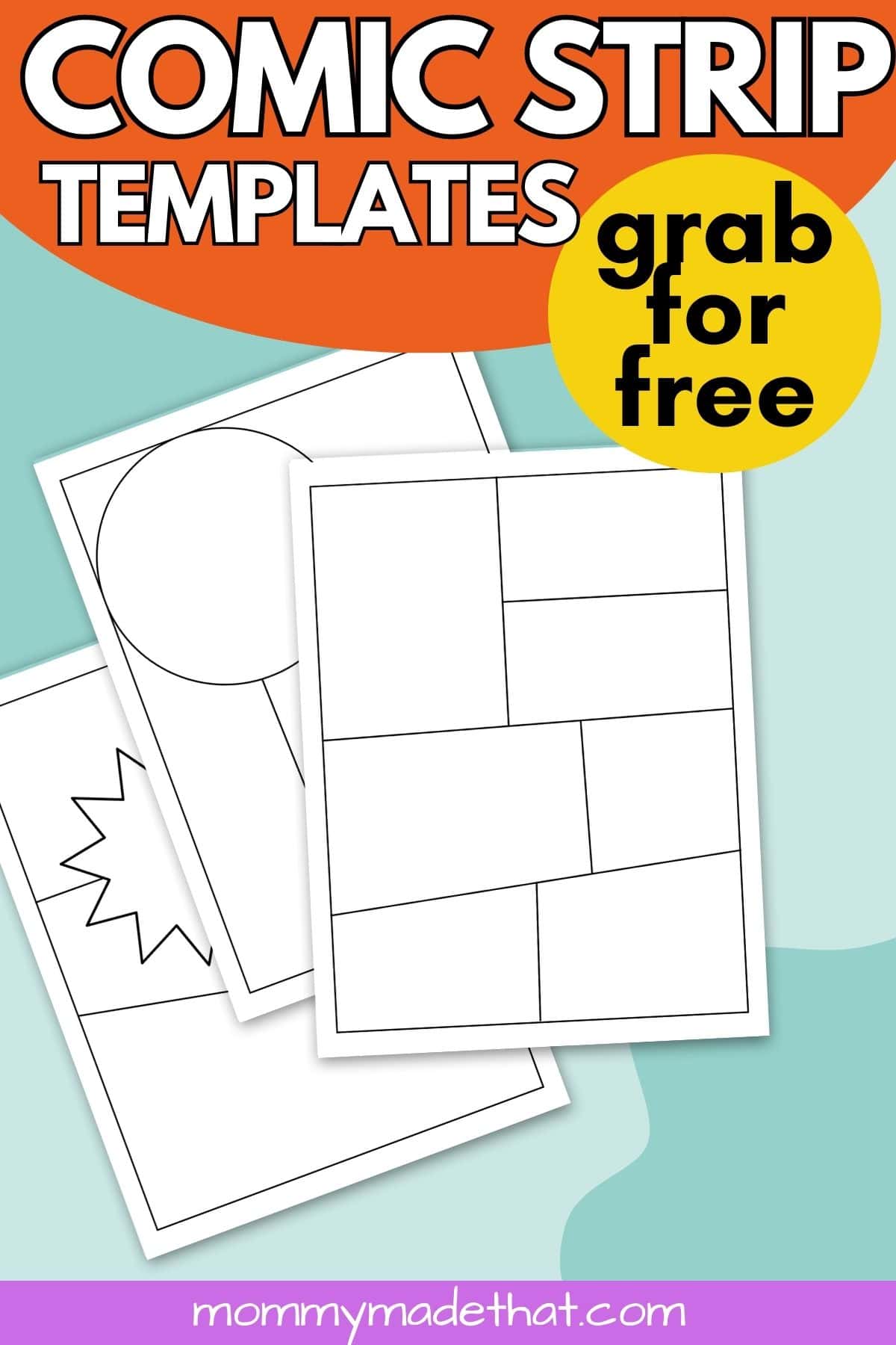 Free printable comic book templates to let kids make their own DIY comic strips. Perfect for creative writing activities.