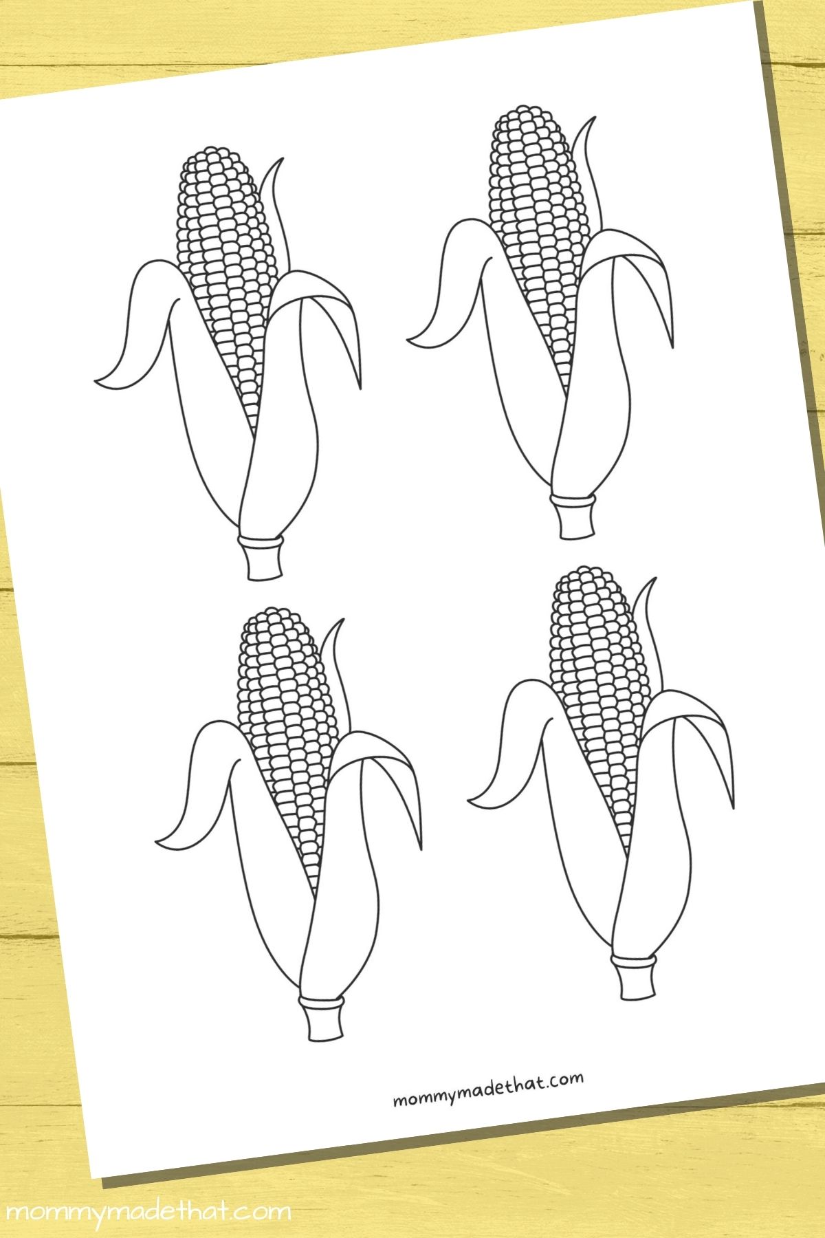 small printable corn on the cob outlines