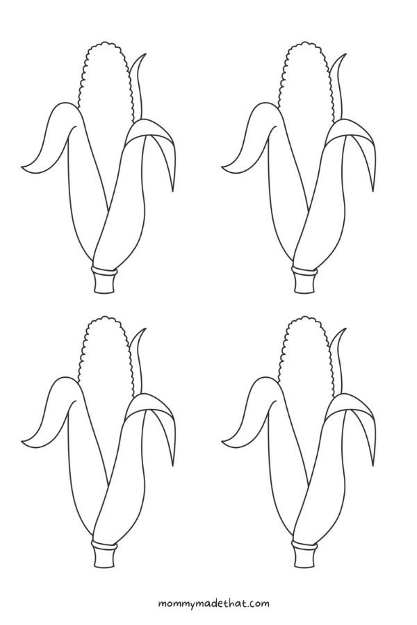 Corn Template For Preschool