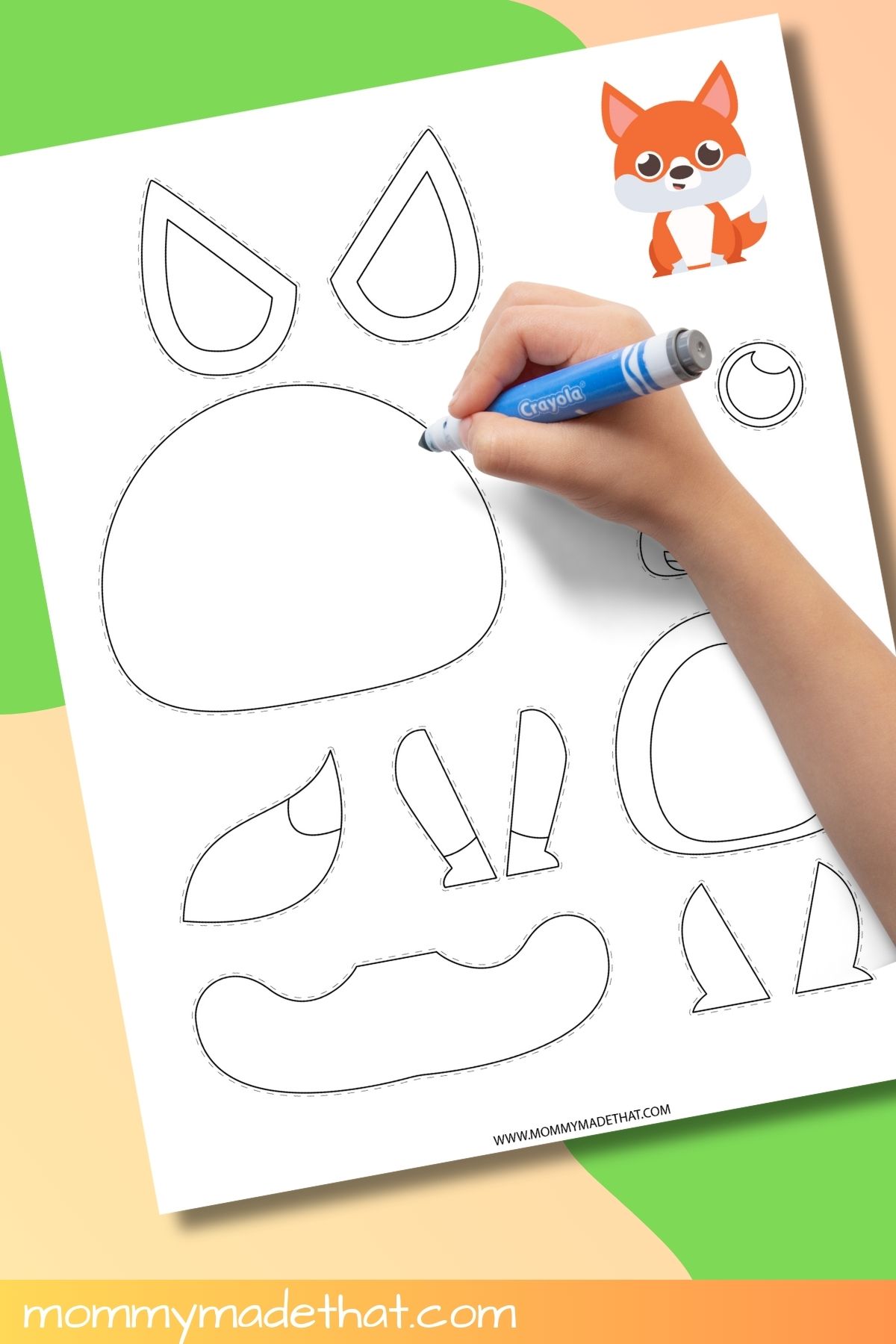 Free printable fox craft.