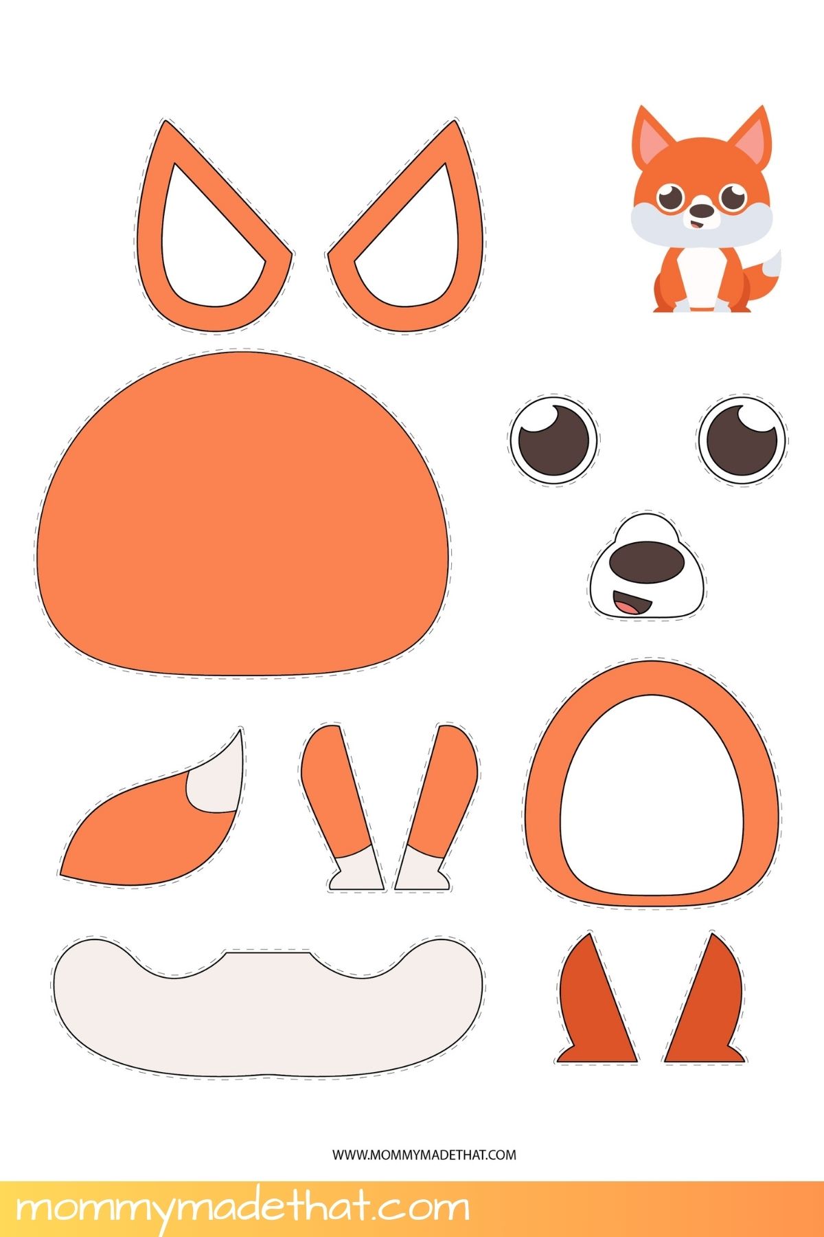 Cut and paste fox craft.