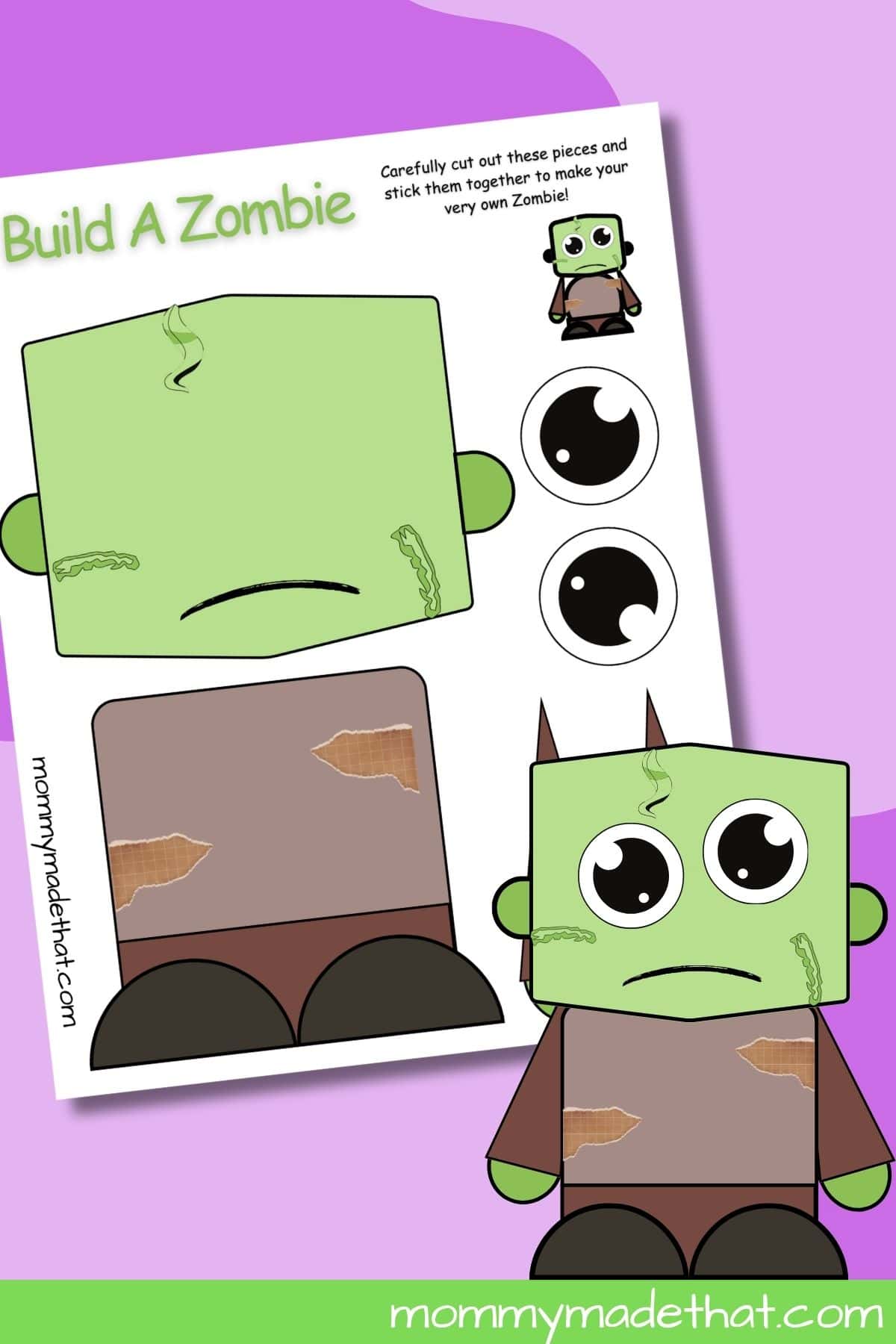 Cut and Paste Zombie Craft (Perfect for preschool)