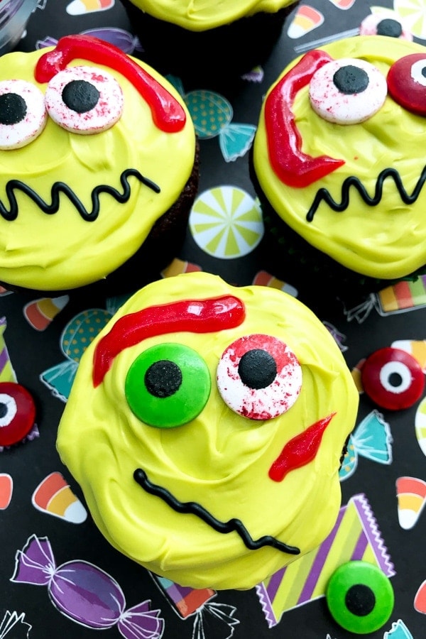 Silly Zombie Cupcakes