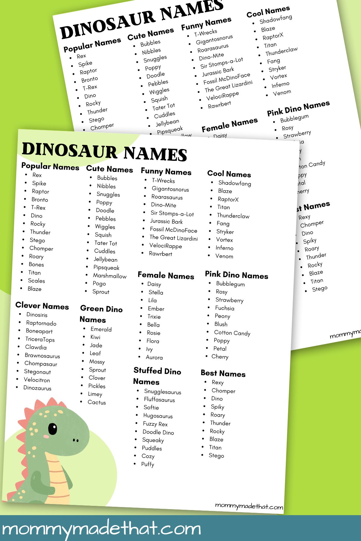 100 Cute Unique Dinosaur Names