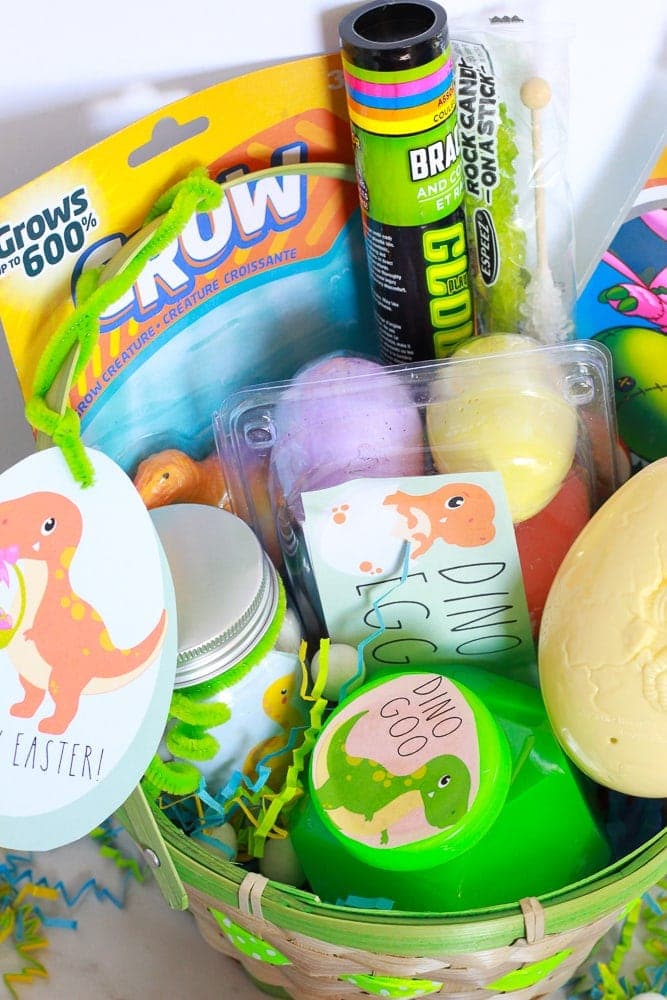 Dinosaur Easter Basket Ideas + Free Dino Printable!