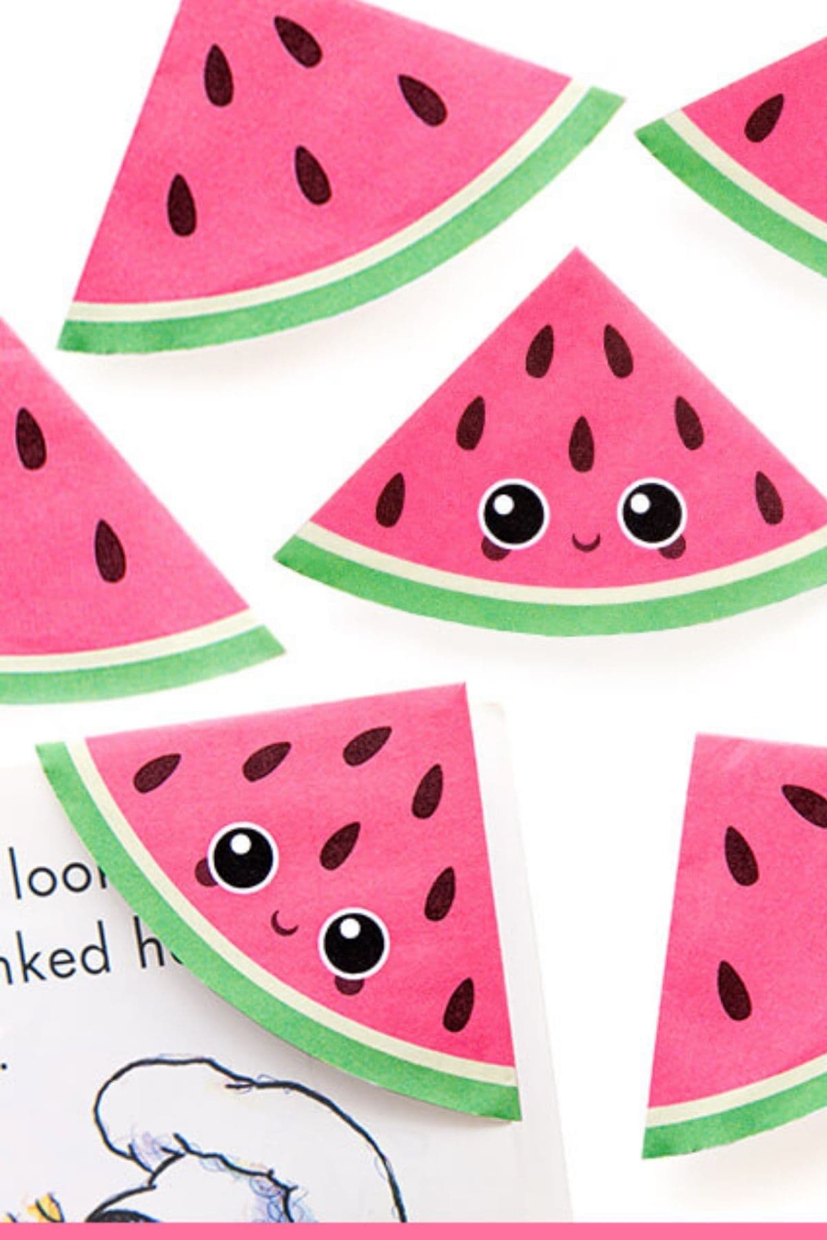 DIY watermelon bookmark craft for kids