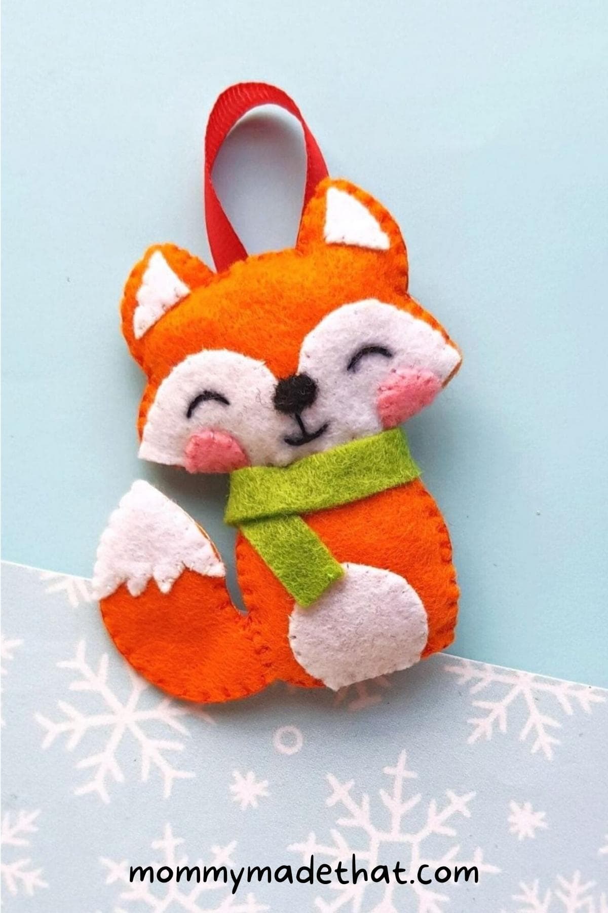 DIY felt fox Christmas ornament