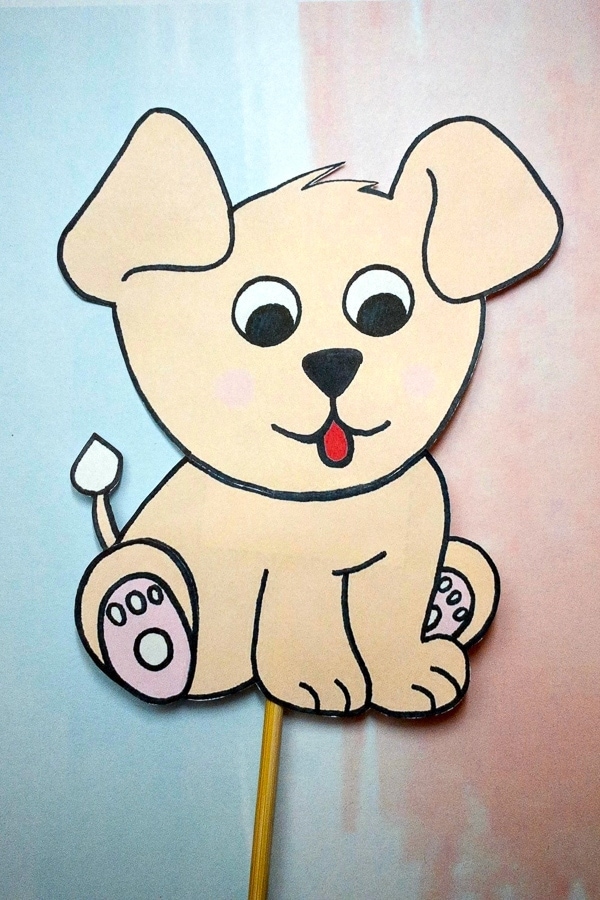 Adorable Dog Puppet Craft with Printable Template