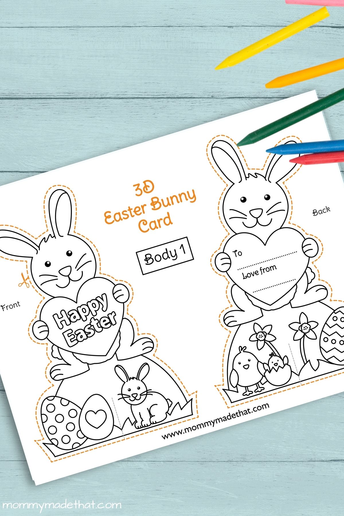 Easter bunny card printable