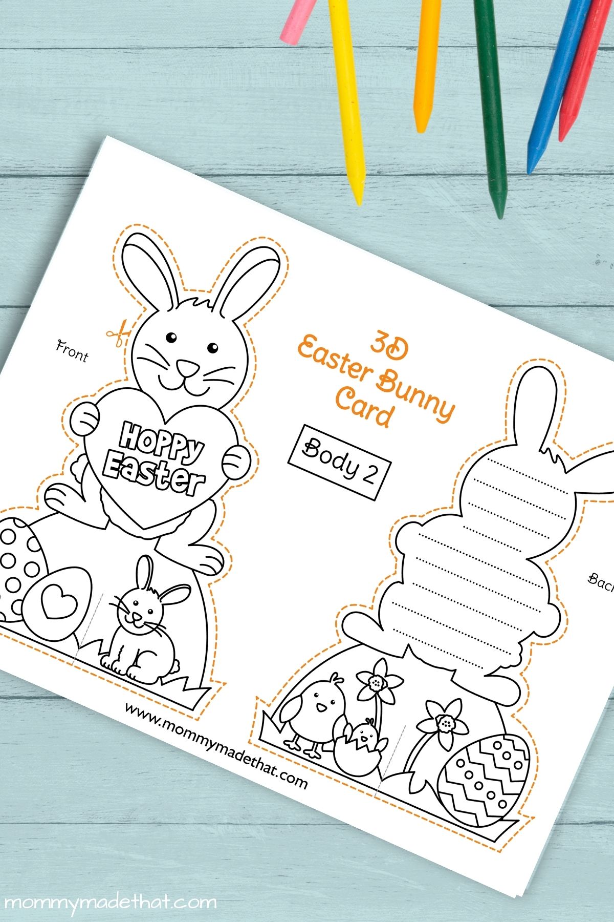 Easter bunny card template